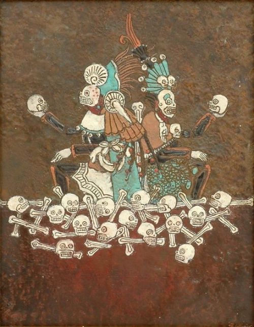 horrorandhalloween:  Mictlán is the realm of the dead in Aztec mythology, ruled by Mictlantec