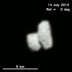 christinetheastrophysicist:  A few days ago, we found out that comet 67P/Churyumov–Gerasimenko is a contact binary. Now we have a rotating view of it. This gif uses 36 images each separated by 20 minutes to show a 360° view of the comet. It takes