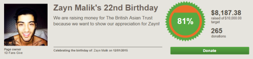 colourmeziam:  Okay guys, we’re almost at our goal, but there’s still a little to go and only 8 more days left til Zayn’s birthday. So here’s the deal, for every reblog this post gets, I’ll donate 20 cents (up to 60$) to Zayn’s Charity Drive.