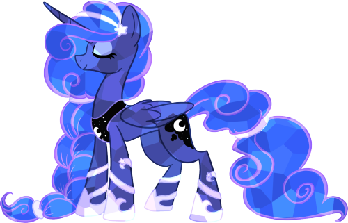 lunamnoctem: “The true reason we did not reveal our ‘crystalized’ form is because many ponies simply could not handle how… dazzling we look.” 