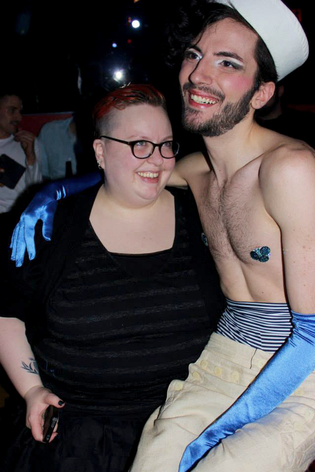 Here I am being the best me I can be: drunk with Johnny Panic in my lap. Photo by Jed Ryan.