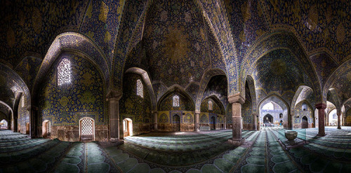 littlelimpstiff14u2:  The Stunning and Very Rare Architectural Photography of Iranian Mosque Interiors by Mohammad Rez Domiri These incredible photos capture the intricate detail of the Middle East’s grandest temples - a kaleidoscope of colours on their