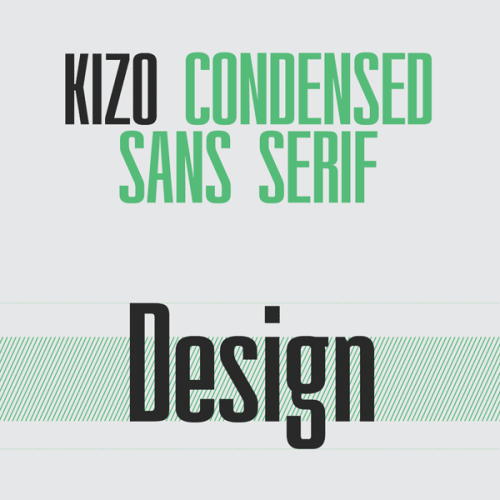 The Kizo Typeface Font designer Mariya V. Pigoulevskaya of The Northern Block Type Foundry has created the Kizo font family in 2013.
Buy the Kizo font family for low budget on MyFonts
More about the Kizo condensed sans serif font family on WE AND THE...