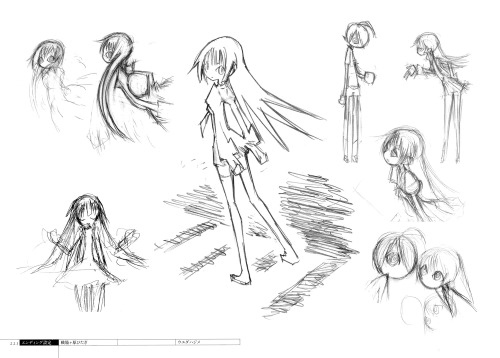 artbooksnat:Hajime Ueda’s (ウエダ ハジメ) Bakemonogatari character designs as seen in the ending animation