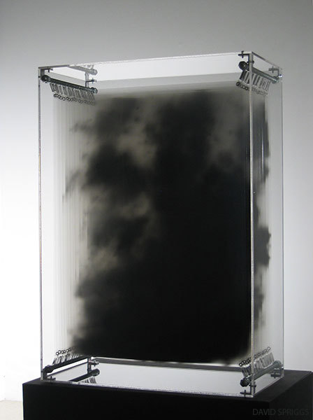 arpeggia:  David Spriggs - Dark Matter, 2007, black acrylic paint on transparent film, display 