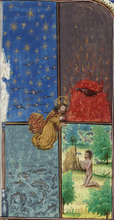 The four elements.Ovide moralisé en prose (c. 1470).&gt; Illuminator: Maître de Marguerite d'York. [