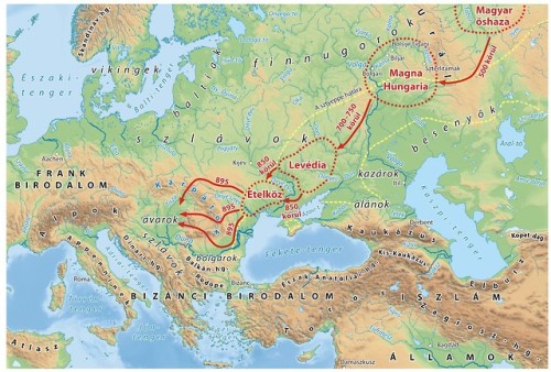 mapsontheweb - Migration of the Hungarian tribes from the Ural...