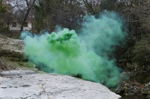   Irby Pace’s Color Explosions    Texas-based artist Irby Pace‘s works can be described as haunting and ethereal. In his series “Idle Voids,” Pace uses various outdoor spaces and adds his own “pop” of color to each environment in the form