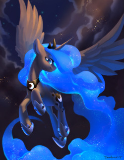 dawnf1re: I have painted one Luna in 2012, and another in 2015, so it was about time for: Princess Luna (2018) ~ Thanks to those who support me on patreon, who got to see all the WIP steps.