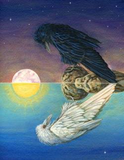 pachipachiworld:Raven Reflection by Cathy McClelland   