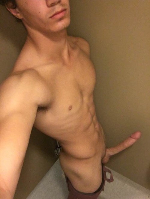 twinktyme:  hornyykidd16: Such a sexy boy with a massive cock  LOVE THAT LONG & LEAN AMAZING DICK