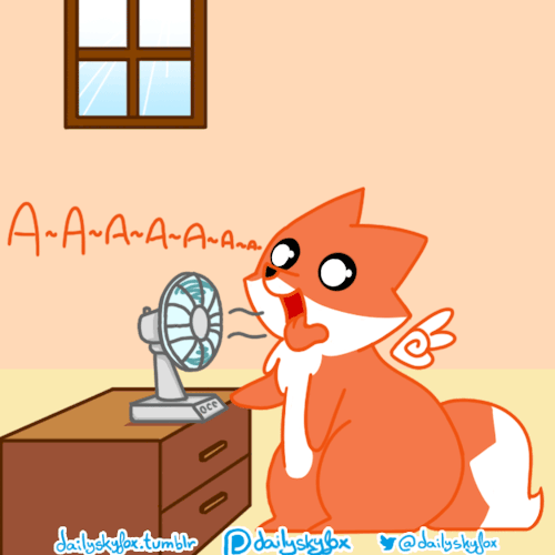 dailyskyfox: Today I have fun with my fan! :D Aaaa~a~a~a~a~a~a~a~~~  —————————————————————————————— Support the little Skyfox on Patreon!  >w<!