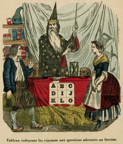 ‘Le sorcier du village ou l'oracle universel’, 1876‘‘tableau indiquant les réponses aux 