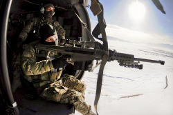 operatorsgonnaoperate:  Death From AboveAirborne infantry from the 82nd Aviation Brigade’s Pathfinders practice aerial platform firing from aboard a UH-60 blackhawk in the Logar province of Afghanistan.