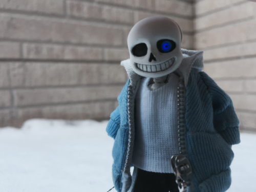 It Is A Picture Of Sans Doll Made By Me. I Made This Doll For Myself. It Is Just A Fan Art Doll. This