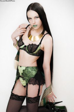 eloquentkinkloki:  &ldquo;Lady Loki in Lingerie&rdquo;Lingerie: “Man Catcher” By Dita Von TeeseModel/Cosplayer: Eloquent Mx LokiPhotography: Brett Woolgar PhotographyMUA:Miss Cee Make-upPhotos from a lingerie shoot I had in December, unfortunately