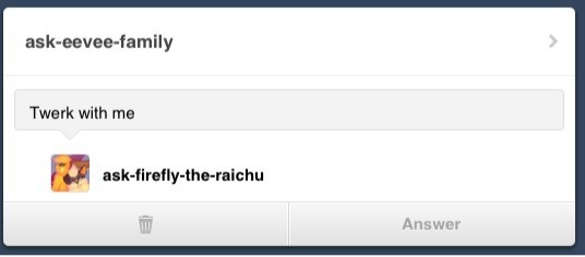 ask-firefly-the-raichu:  ask-eevee-family:  D.N.A: Your electric tiny rat butt is
