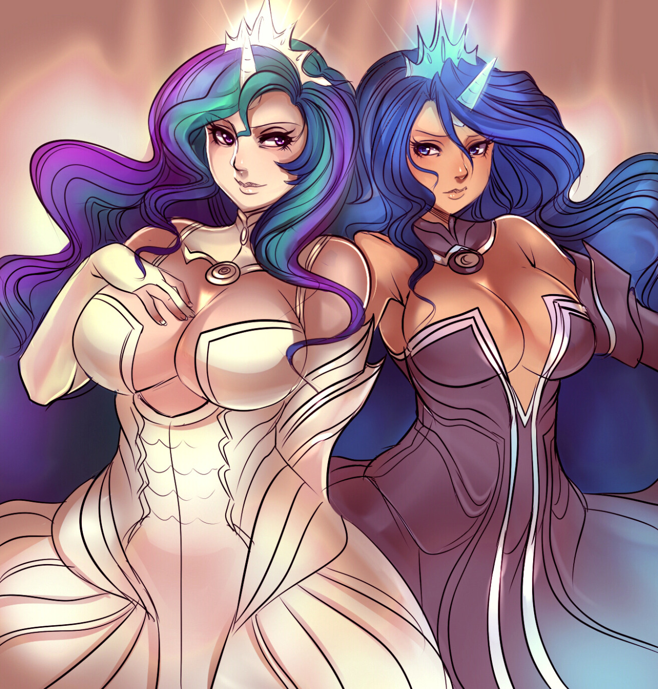 fandoms-females:  CM #6 - Royal Sisters ( mlp_h___celestia_and_luna_by_maniacpaint