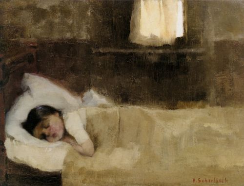 Helene Schjerfbeck -  Nukkuva Tytto - 1890