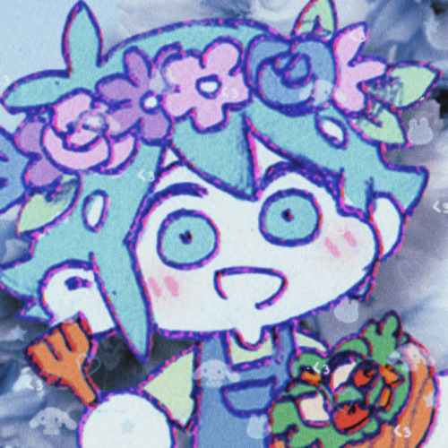 Soft Blue Flower + Lovecore Themed Headspace Basil Icons For @paigeyintheclouds !!