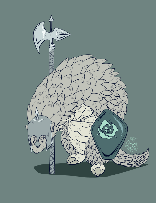 dezfezable:#OCOctober Day 5 - Pangolin Knight!The best thing about having these guys as knights is y