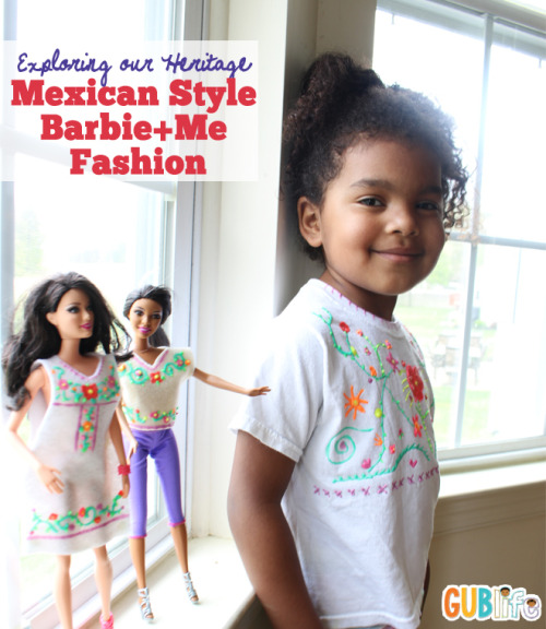 A doll-size DIY! Faux Mexican-style embroidered clothes for Little Lady and Barbie. Inspired by Craf