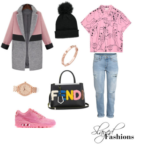 Casual Monday by slayedfashions featuring a pink topPink top, $145 / Long sleeve coat / H&amp;M 