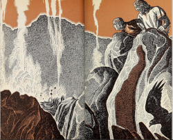 nemfrog:  They peer into a live volcano. Following New Trails. 1940. 