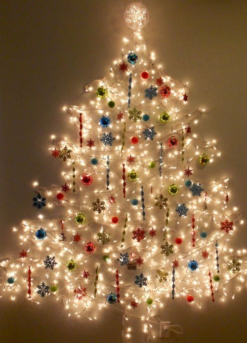 Fancy wall Christmas tree ideas.