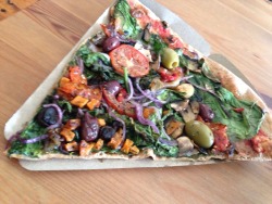 veganpizzafuckyeah:  vegkitty:  New addiction = lunch time yoga and stopping at herb and spice for this delish pizza on my way home  