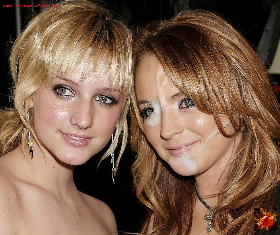 celebfakefacials:  Lindsay Lohan &amp; Ashlee Simpson 