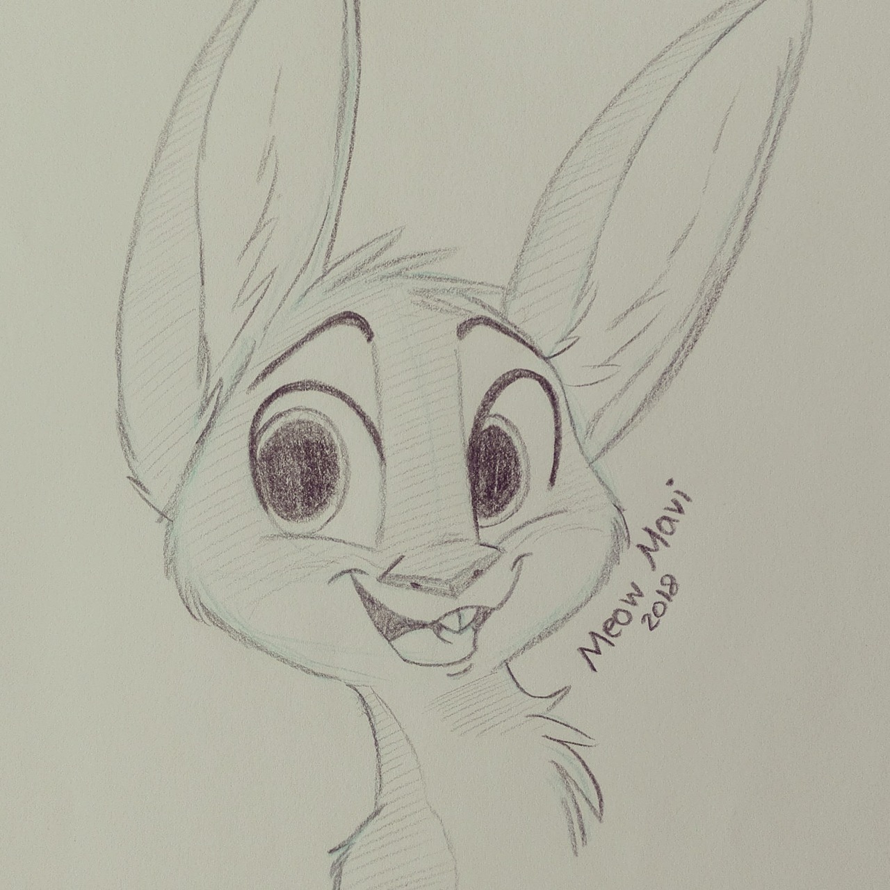 meowmavi:Cute Bunny doodle 🐾🌿 c: