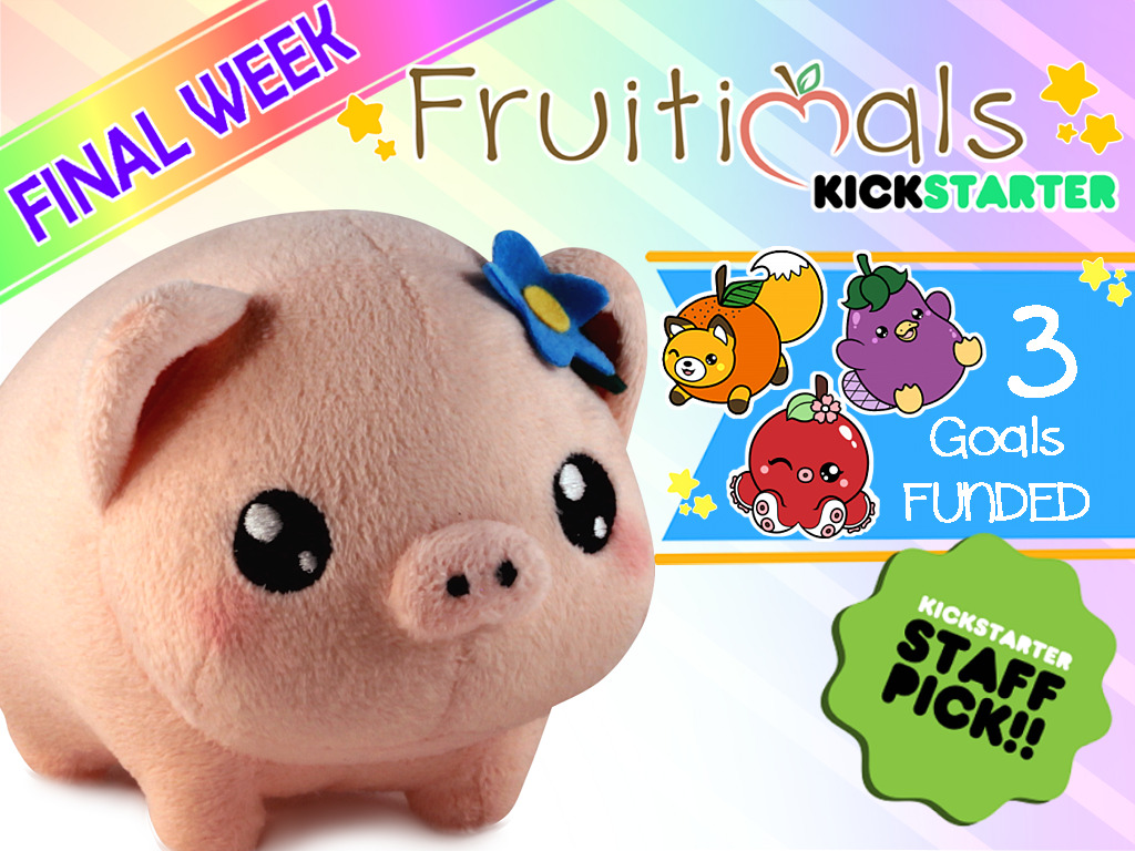 luckysquidstudios:  9 days left to go on our Kickstarter! All 3 Fruitimals are FUNDED!