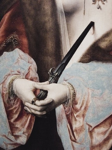 deathandmysticism:
“ Joos van Cleve, Detail of Lucretia, 1525
”