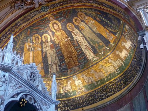 Santa Cecilia in TrastevereA 9th-century apse mosaic depicting Christ’s second coming. Cecilia was a