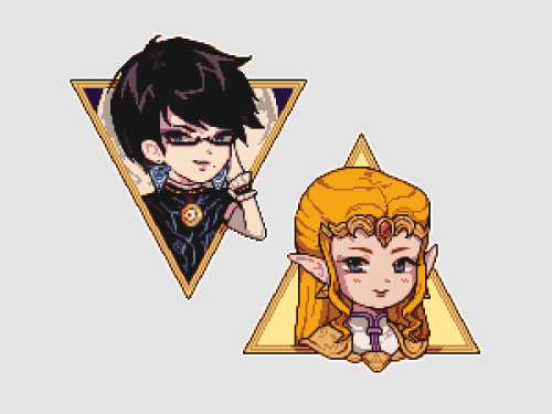 Stickers I made for @catstealers-zines‘ Gamer Girls zine 