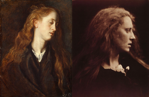 Anton Van Dyck / study head of a young woman / c. 1618-20-Julia Margaret Cameron / Ophelia (Mary Pin
