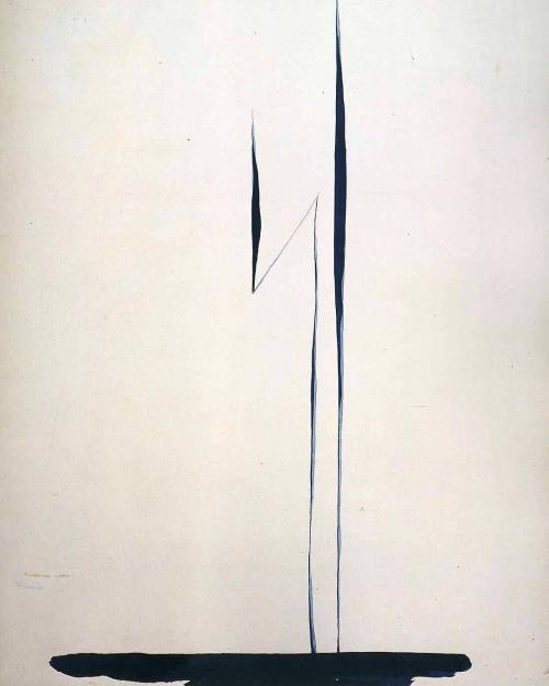andyheart:  Georgia O'Keeffe,  #Watercolor and graphite on paper, Black Lines 1, 1916