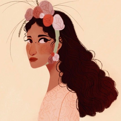 Saw some Christian Dior 2017 looks and adored the floral headdresses, had to draw one!  #digitalart 