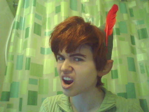(yes, i like silly facial expressions) More fun with the new Peter Pan wig, makeup, hat, and faces. 