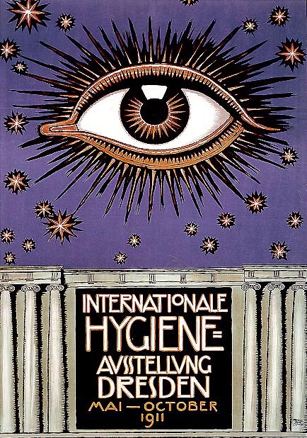 publicdomainthing: Poster for International Hygiene Show Franz Stuck, Dresden 1911 Vintage Printables 