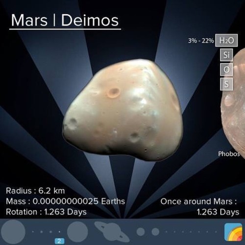 In Greek mythology, Deimos was the twin brother of Phobos and personified terror. #solarsystem #spac