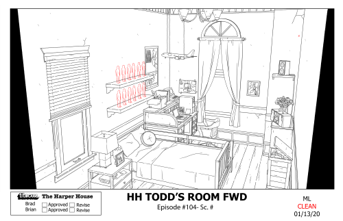 “The Harper House” bgs of “Todd’s Room”. the top ones were the first pass vs the bottom which were t