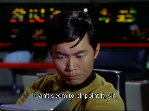 bigmamag:ebory-angie:Guess who is lost on the planet…Sulu’s thoughts run along the line