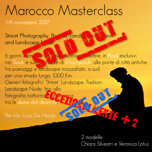 Sorry, The Masterclass is FULLY SOLDOUT, even with the 2 slots added today.Thank you all for your trust