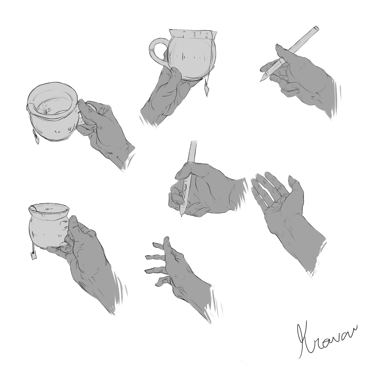 Hand Studies ✍️Which do you like better?[Pinterest] / [Patreon]