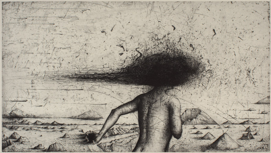 agostinoarrivabene:  lucifer.( semina) 2008 bonne a tirer   etching on paper foglio