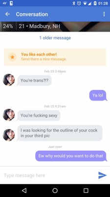 cispeopletexting:  Surprise! Its not just men that can be completely disgusting and transmisogynistic. 