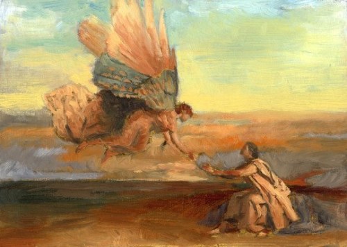 venture-of-the-grey-race: John Rush. Study for Athena and Odysseus.