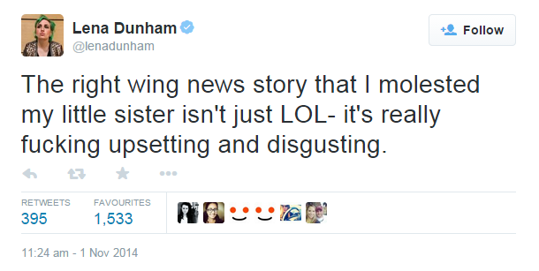 aboutsocialjustice:  fucknomisconceptions:  Lena Dunham getting offended that people